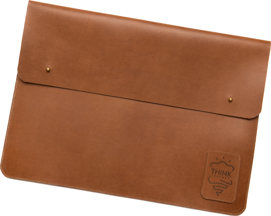 Skórzane etui z klapą na MacBook 16" Pro/Air - jasny brąz-1