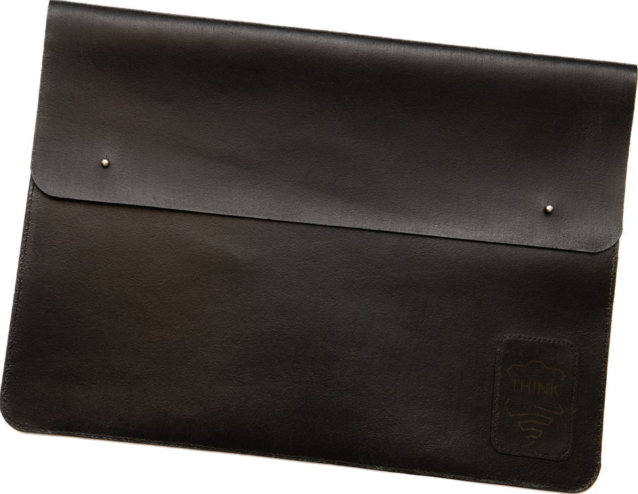 Skórzane etui z klapą na MacBook 16" Pro/Air - czarny-1