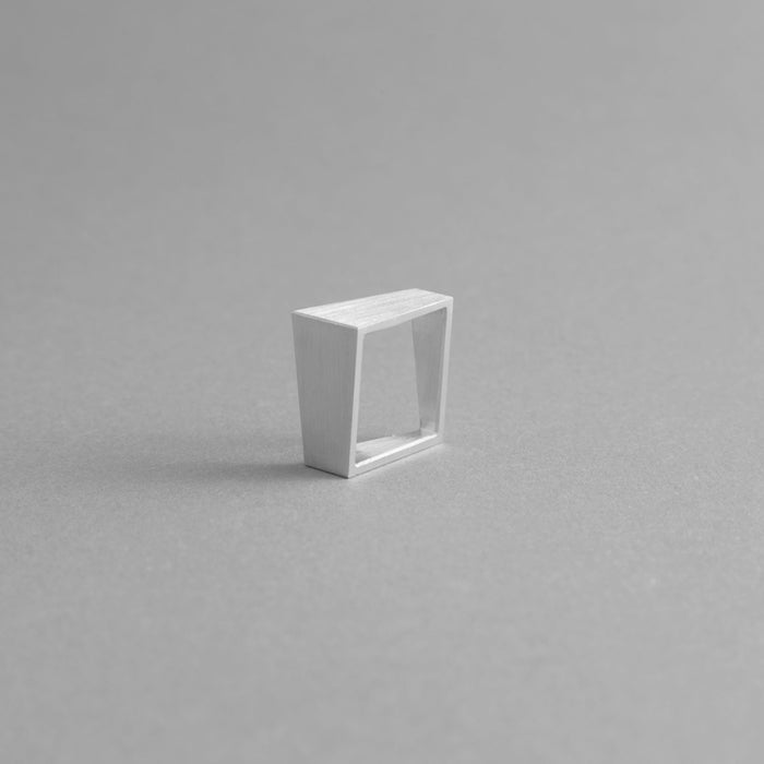MK3 ASYMMETRIC RING in BLACK + ALUMINUM SQUARE RING | Minimalist Handcrafted Jewelry Set-3