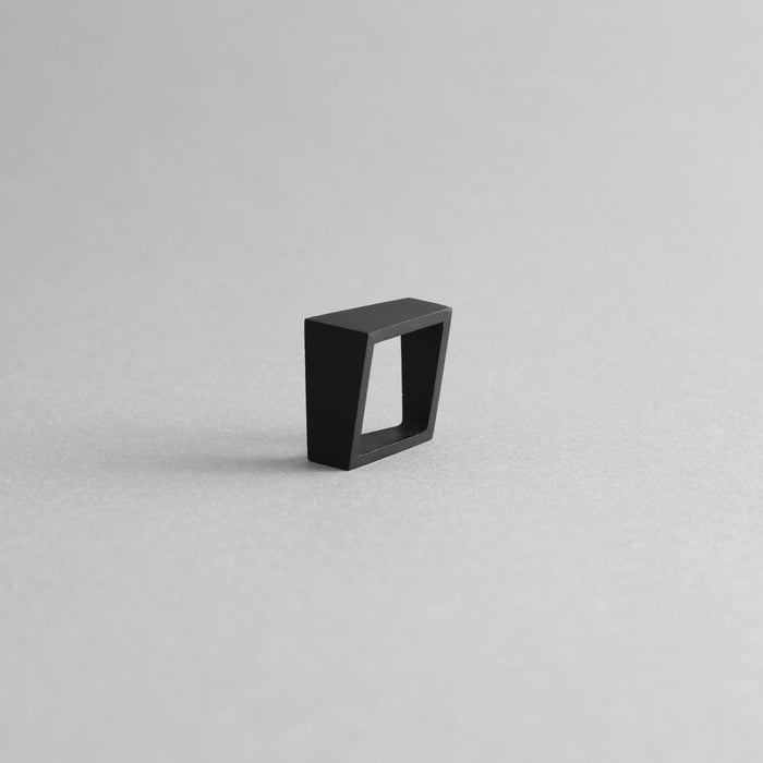 MK3 ASYMMETRIC RING in BLACK + ALUMINUM SQUARE RING | Minimalist Handcrafted Jewelry Set-1