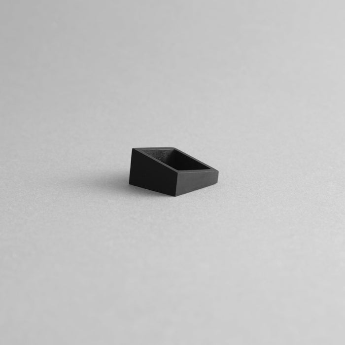MK3 ASYMMETRIC RING in BLACK + ALUMINUM SQUARE RING | Minimalist Handcrafted Jewelry Set-2