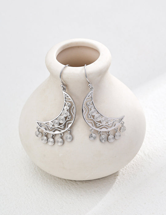 Vintage Crescent Moon Earrings-2